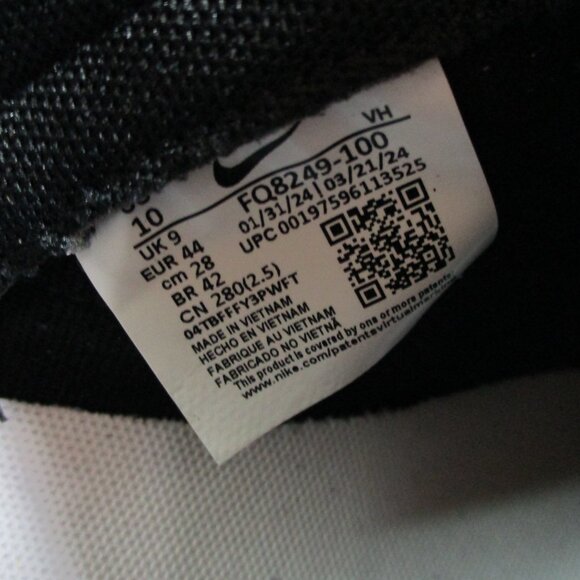 Nike Dunk Low Retro SE Suede Panda Mens 10 Black White Sneakers Shoes Lace Up - Picture 6 of 6